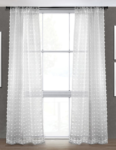 LITEOUT - PUFFY SHEER CURTAIN PANEL (PAIR)